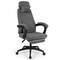 Reclining Ergonomic Office Chair Chenille Fabric Adjustable Headrest Footrest